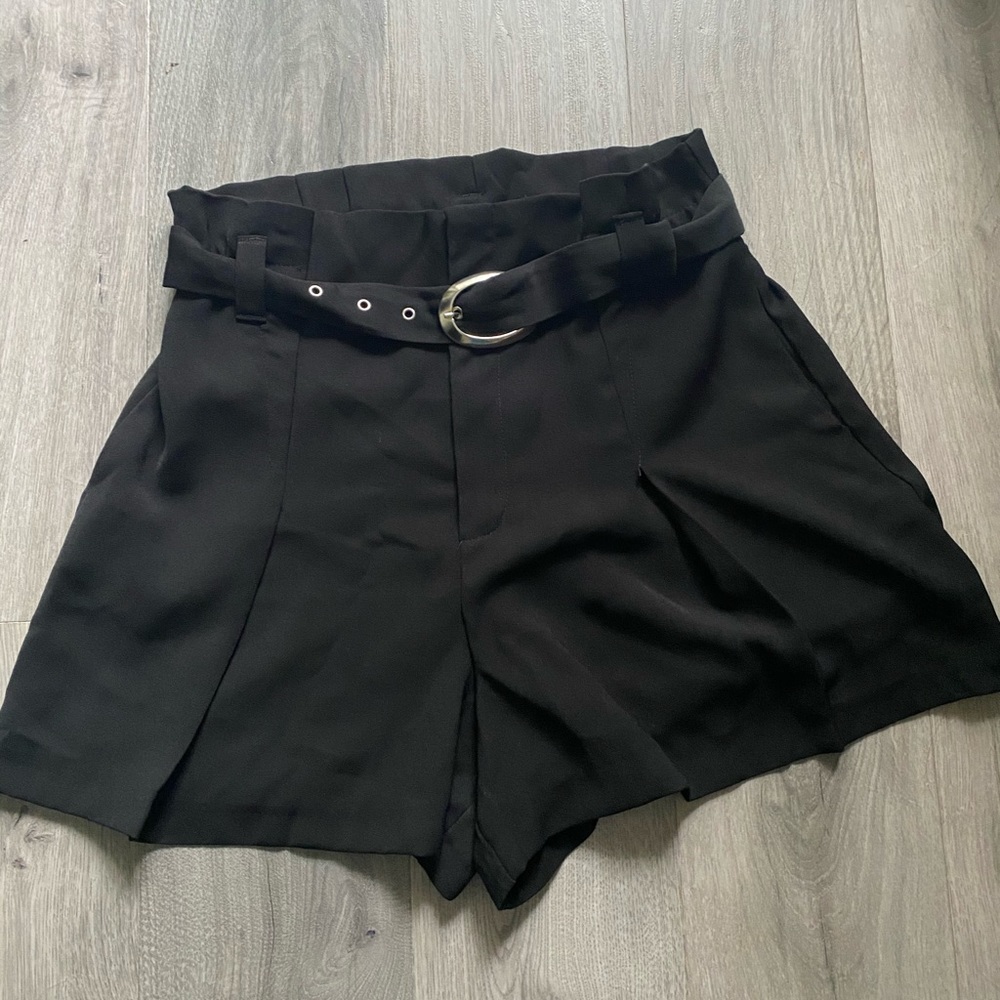 Zara Black Belted Shorts